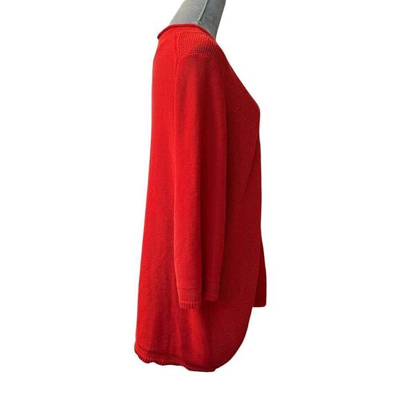Coldwater Creek Sweater Womens Sz 1X Red Knit Oversized Long Sleeve Pullover - Picture 3 of 9